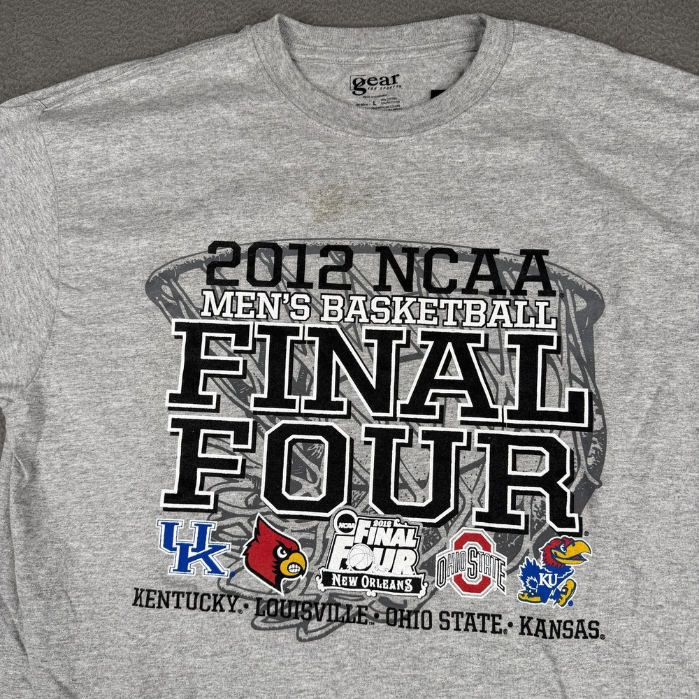 2012 NCAA Final Four Short Sleeve Shirt Mens Large Gray NCAA Basketball - Picture 2 of 9